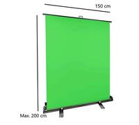StudioKing Schermo verde avvolgibile FB-150200FG 150x200 cm Verde croma