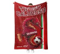 StudioPixelStore Coperta di Pile,Plaid per Divano e Letto Singolo 90 x 150 Cm con Stampe Squadre Serie A - Copertina Stampe Squadre Calcio ideale per Regalo di Natale , Gadget (Tifosi Salernitana)