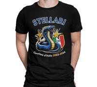 StudioPixelStore T Shirt Uomo - Maglietta Campioni - T-Shirt Uomo Cotone Squadra e Gadget Inte.r - Regali Inte.r Scudetto - Biscione Campione Seconda Stella Scudetto -