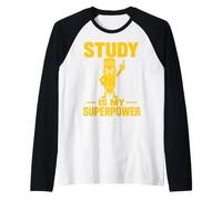 Studious Pencil Learning Strength Student Design Maglia con Maniche Raglan