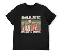 STUDO&PCRA Men's ADU in all of History It's Never The Good Guys Banning Books T-Shirts Black XL