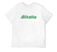 STUDO&PCRA Men's Alitalia Italian Airline T-Shirts White M