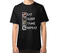 STUDO&PCRA Men's Ark Survival Evolved Eatsleeptamerepeat Black T-Shirts Black M