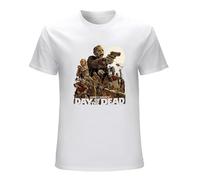 STUDO&PCRA Men's Day of The Dead George Romero 70S Retro Vintage Horror Movie Graphic Tee T-Shirts White L