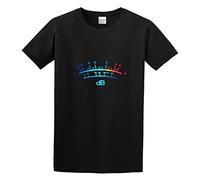 STUDO&PCRA Men's Db Meter II Decibel Music Bass Retro Radio Cassette Tape Record Vinyl Cotton T Shirt Black 3XL