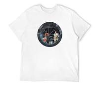 STUDO&PCRA Men's Flam Crew Man Future Anime Captain Spaceship T-Shirts White M
