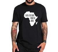 STUDO&PCRA Men's I Bless Rains Down in Africa Map Men 100% Cotton Tops Tee Male T-Shirts Black S
