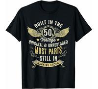 STUDO&PCRA Men's Limited Vintage 1950S Built in The 50S Fifties Funny 70Th Birthday Black T-Shirts Black XL