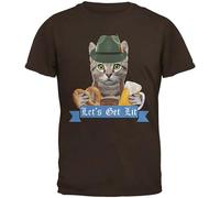 STUDO&PCRA Men's Oktoberfest Funny Cat Let's Get Lit Mens T-Shirts Black XL