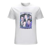 STUDO&PCRA Men's Robert Pattinson Men Short Sleeve Vinta Rob Edward Cullen Summer Tee Tops Cotton Man Men T-Shirts White L