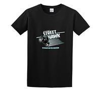 STUDO&PCRA Men's Street Hawk Inspired - Retro 80S TV Tele Show Motor Bike T-Shirts Black L