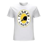 STUDO&PCRA Men's Summer Tusker Lager Beer Elephant Alchohol Tops Tees Men T-Shirts White S