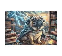 Study Cute Pug Rompicapo 1000 Pezzi Per Regalo Di Battesimo Cartone Spesso Per Bambini Tema Baby Per Attività Educativa Con Confezione Regalo Da Passatempo 1000 PCS/75x50cm