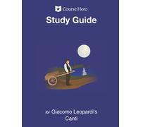 Study Guide for Giacomo Leopardi's Canti