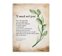 Study Office Wall Art Litany Against Fear Quote Poster Fear Is The Mind Killer Dune Motivational Decor(Unframed,12x18inch(30x45cm))