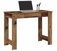 Study Table - Scrivania, da ufficio, da gioco, per computer, adatto per ufficio, studio, soggiorno, sala giochi, effetto legno antico, 100 x 45 x 75 cm, in legno