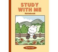 Study With Me: Notebook for Notetaking Grid Ruled 150 Pages (75 Sheets) Retro Cute Notebook Cover Highschool & College Big Foot Paper