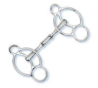Stübben 2281 Filetto 3-Anelli Easy Control Spezzato in Tre - 13,5 cm - 14 mm - Edelstahl