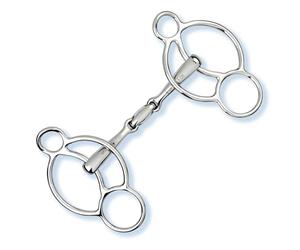 Stübben 2281 Filetto 3-Anelli Easy Control Spezzato in Tre - 13,5 cm - 14 mm - Edelstahl