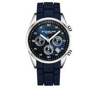 Stührling Original Orologio cronografo da uomo con cassa da 42 mm, cinturino in silicone, datario, resistente all'acqua