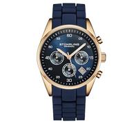 Stührling Original Orologio cronografo da uomo con cassa da 42 mm, cinturino in silicone, datario, resistente all'acqua
