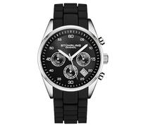Stührling Original Orologio cronografo da uomo con cassa da 42 mm, cinturino in silicone, datario, resistente all'acqua