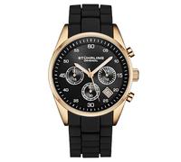 Stührling Original Orologio cronografo da uomo con cassa da 42 mm, cinturino in silicone, datario, resistente all'acqua
