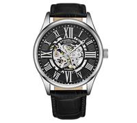Stührling Original Orologio da uomo con scheletro atrio automatico a carica automatica, meccanico, con cinturino in pelle di alta qualità