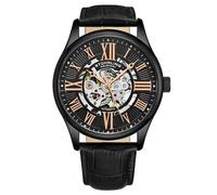 Stührling Original Orologio da uomo con scheletro atrio automatico a carica automatica, meccanico, con cinturino in pelle di alta qualità