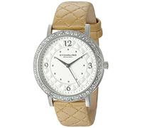 Stührling Original Women's Quartz Watch with Silver Dial Analogue Display and Beige Leather Strap 786. 01