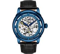 Stührling Originale orologio automatico da uomo, quadrante scheletro con cinturino in pelle, serie 3933 (Blue)