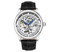 Stührling Orologio da uomo Original, quadrante scheletrato con cinturino in pelle