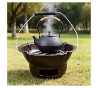 Stufa a Carbone for Interni/esterni Griglia Portatile con Design a Sfiato Braciere da Giardino E da Campeggio Braciere in Ferro Struttura Monoblocco for Grigliate E Riscaldamento All'aperto(Brown)