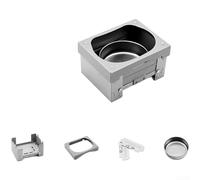 Stufa a combustibile solido portatile, pieghevole, per campeggio, in ferro zincato leggero, con compatibilità con parabrezza, per escursioni, picnic, barbecue, argento (H)