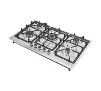 Stufa a gas, 5 fuochi, design multi-bruciatore, regolazione indipendente della temperatura, accensione elettronica a impulsi, acciaio inox, per ristoranti, famiglie numerose