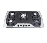 Stufa a gas a 5 fiamme, accensione a impulsi, piano cottura a gas, riscaldamento uniforme, GPL, bruciatore a gas naturale, fornello a gas in vetro temperato, pannello di cottura a pulsante,