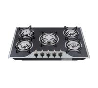 Stufa a gas, Fornello a Gas Con 5 Bruciatori Regolabili, Stufa a Gas Lpg/Ng Con Bruciatore Integrato, Alimentazione Automatica Batteria Impulso Alimentato, 77,5 × 51 × 6,5 Cm, Per Una Varietà Di