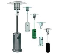 Stufa a gas fungo termo patio radiante da esterno 13 Kw fungo totem da esterno con ruote (Acciaio Inox)