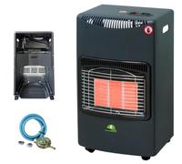 Stufa a Gas GPL ad infrarossi Potenza 4.2KW con 3 Elementi Riscaldanti e 3 Potenze Selezionabili Accensione Piezoelettrica Capacità Bombola 15 kg + Kit Regolatore GAS