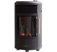 Stufa a Gas Gpl da Interno 3,4 kW Effetto Camino Qlima GH8034R Nera