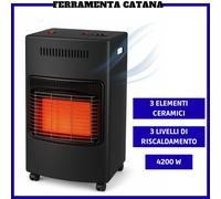 stufa a gas gpl ventilata capacità bombola 15 KG per interni 4200 W 3 potenze [EEK: A]