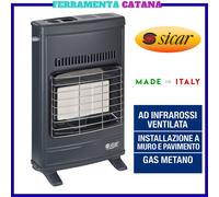 stufa a gas metano ventilata infrarossi da pavimento muro murale per interni [EEK: A]
