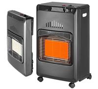 Stufa a Gas Pieghevole Bombola GPL Slim 15 Kg In Metallo Nero 3 Potenze 4 Ruote