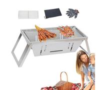 Stufa A Griglia Per Barbecue,Griglia A Carbonio Pieghevole - Stufa A BBQ Inossidabile,Griglia per barbecue portatile inossidabile, griglia per barbecue spessa per il campeggio, facile installazione