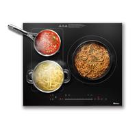 Stufa a induzione a tre teste ekatro 6500 W con 1 touchpad, 9 livelli di potenza, 9 livelli di temperatura, quattro funzioni di cottura intelligenti, timer 99 minuti