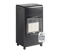 Stufa a Infrarossi a Gas GPL Nera 3 Modalità 4,2 kW con Piezo 43x40x79h cm