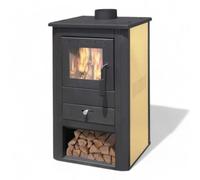 Stufa a legna 10,7 Kw in acciaio 50x41xH86 cm avorio