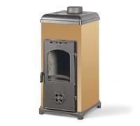 Stufa a legna 6,3 kw con struttura in acciaio ed interni in ghisa piastra radiante