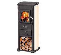 STUFA A LEGNA LUX IN ACCIAIO VERNICIATO BEIGE 7KW 120mc