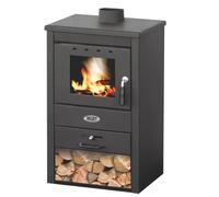 Stufa a legna 9 Kw con struttura in acciaio e ghisa. Stufe a legna